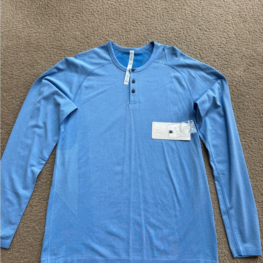Lululemon Men's Blue Henley Shirt